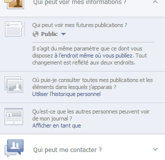 facebook parametres de confidentialite