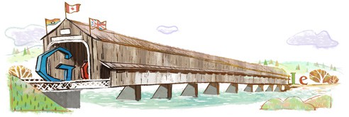 Un doodle pour célébrer l'inauguration du Hartland bridge