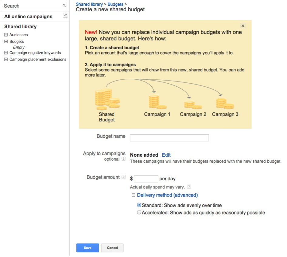 AdWords partage votre budget entre différentes campagnes