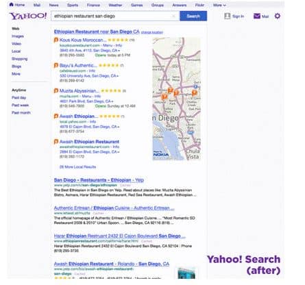 Yahoo change le look de sa page de recherche en s'inspirant de Google