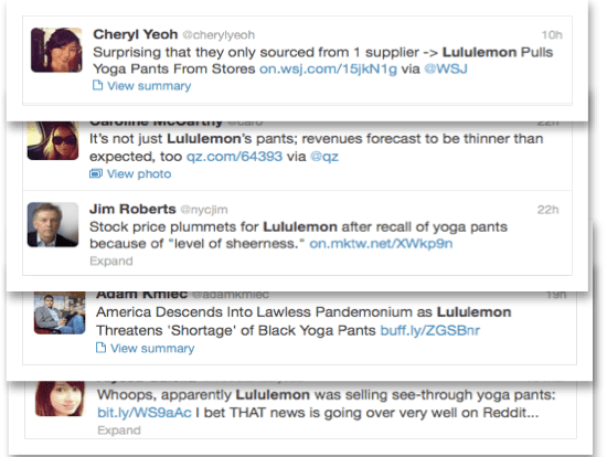 lululemon yoga pants tweets