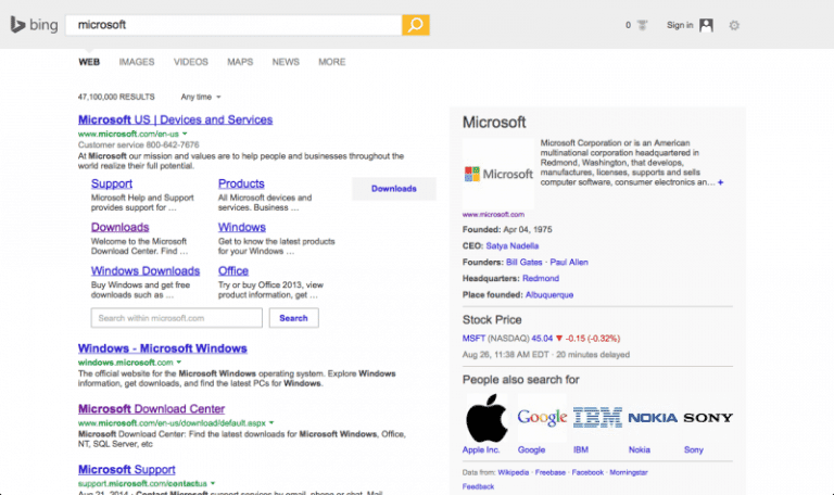 Bing Resultat Recherche Test
